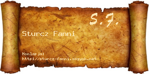Sturcz Fanni névjegykártya